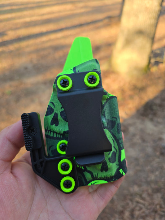 Quick-ship Bodyguard 2.0 carry comp IWB Holster skull zombie green